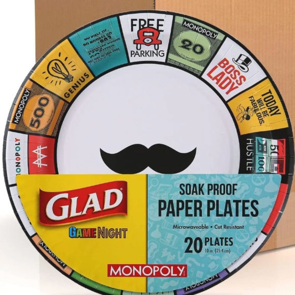 Lot 80 Game night 40 paper plates & 40 party drink cups MONOLOPY Hasbro Fun New - Picture 2 of 8